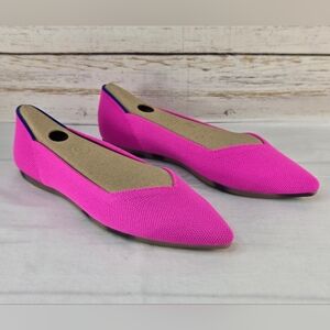Rothy's Ballet Flats Pointed Toe Knit Dragon Fruit Hot Pink Women's Size 6